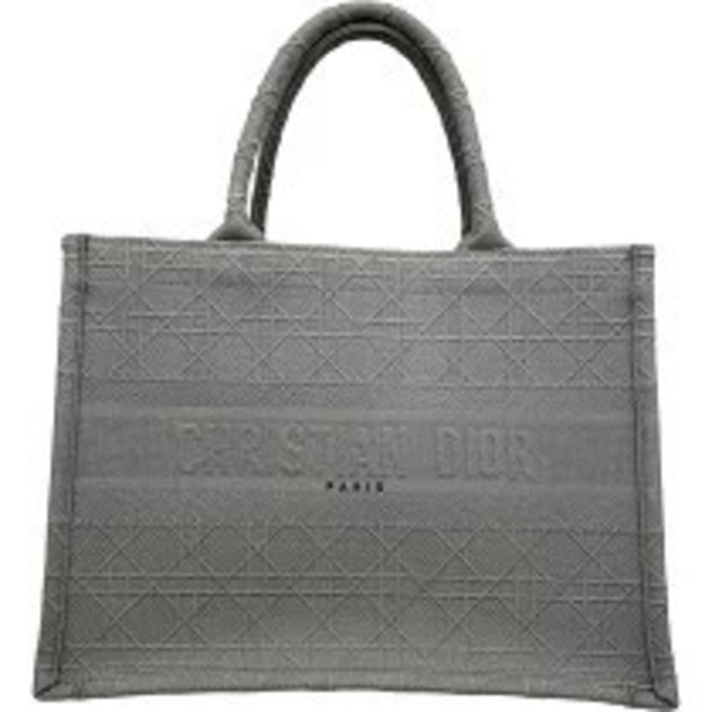 Christian Dior Book Tote Gray Canvas Bag